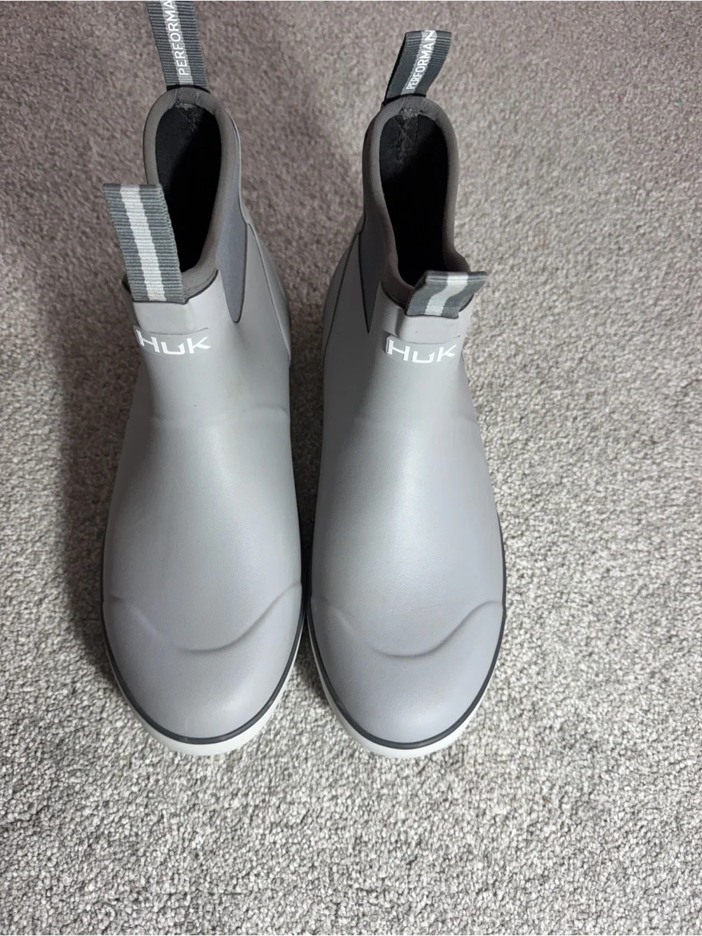Huk Men's Gray Waterproof Slip-On Rain & Snow Boots